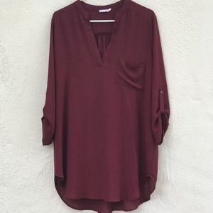 Maroon Quarter Sleeve Blouse